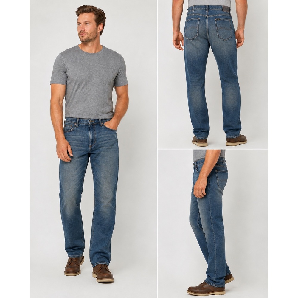 Lee Extreme Motion MVP Slim Straight Jeans Men's 38x32 NWT Nelson Stretch Denim